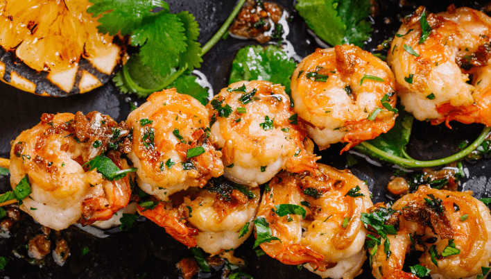 A dish showing Jalfrezi shrimps