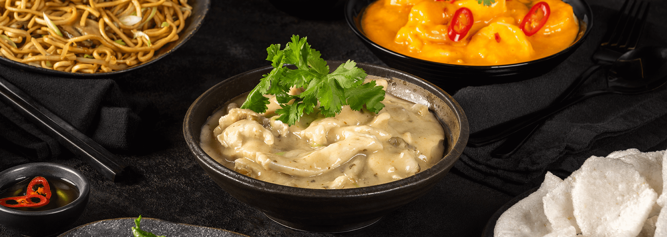 A dish showing a Thai green curry